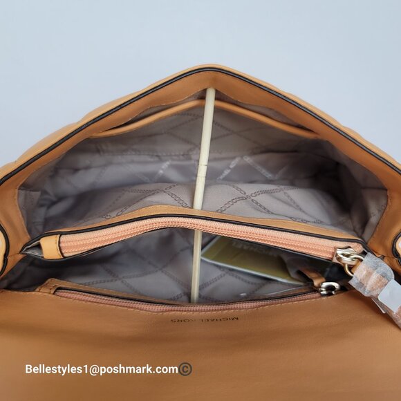 MICHAEL KORS Soho Quilted Smooth Leather Shoulder Bag- Cantaloupe color ⭐ - Picture 14 of 16